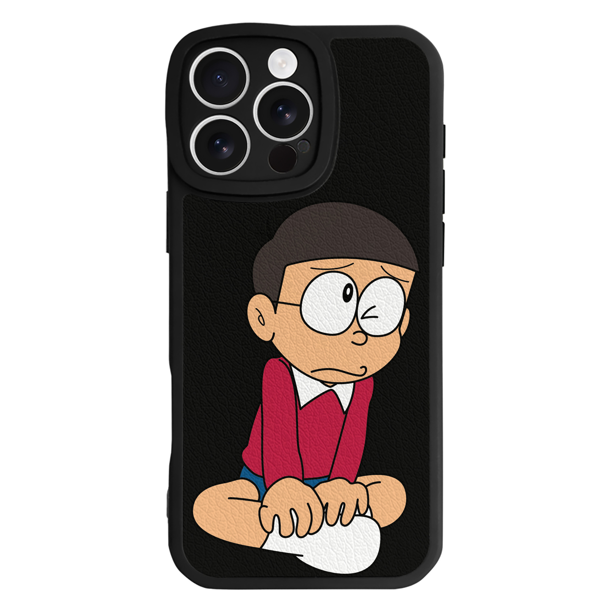 （画像用） ドラえもん 野比 のび太 Doraemon Nobita Nobi 【iPhone 16シリーズ対応】シリコンスマホケース（レザー調） 材質：シリコン